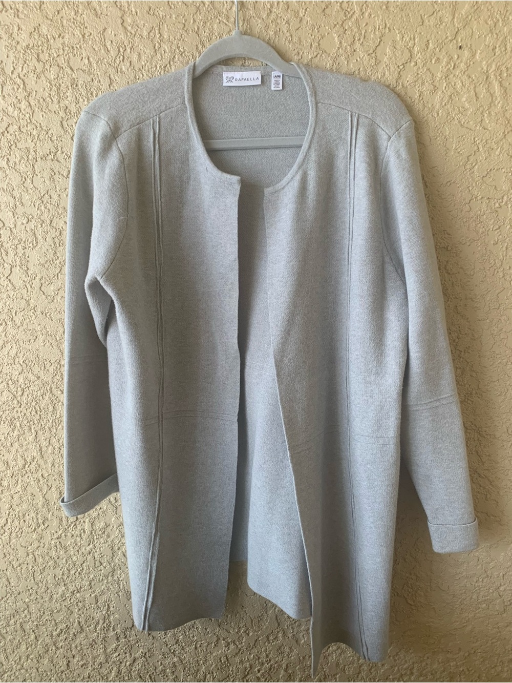 Rafaella Open-Front Women's Sweater Coat - Light Gray